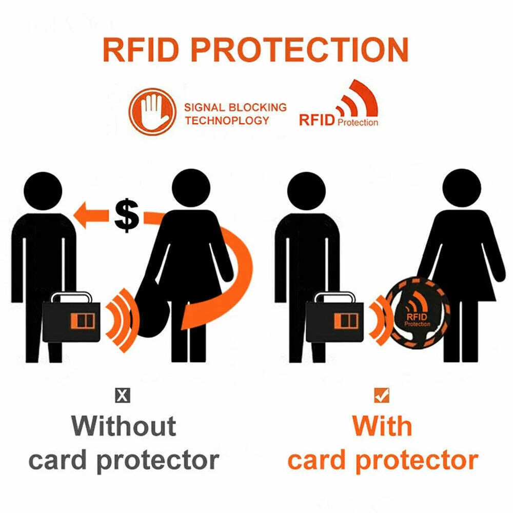 Porte-cartes de crédit fin pour homme en cuir, anti-scan RFID, petit portefeuille