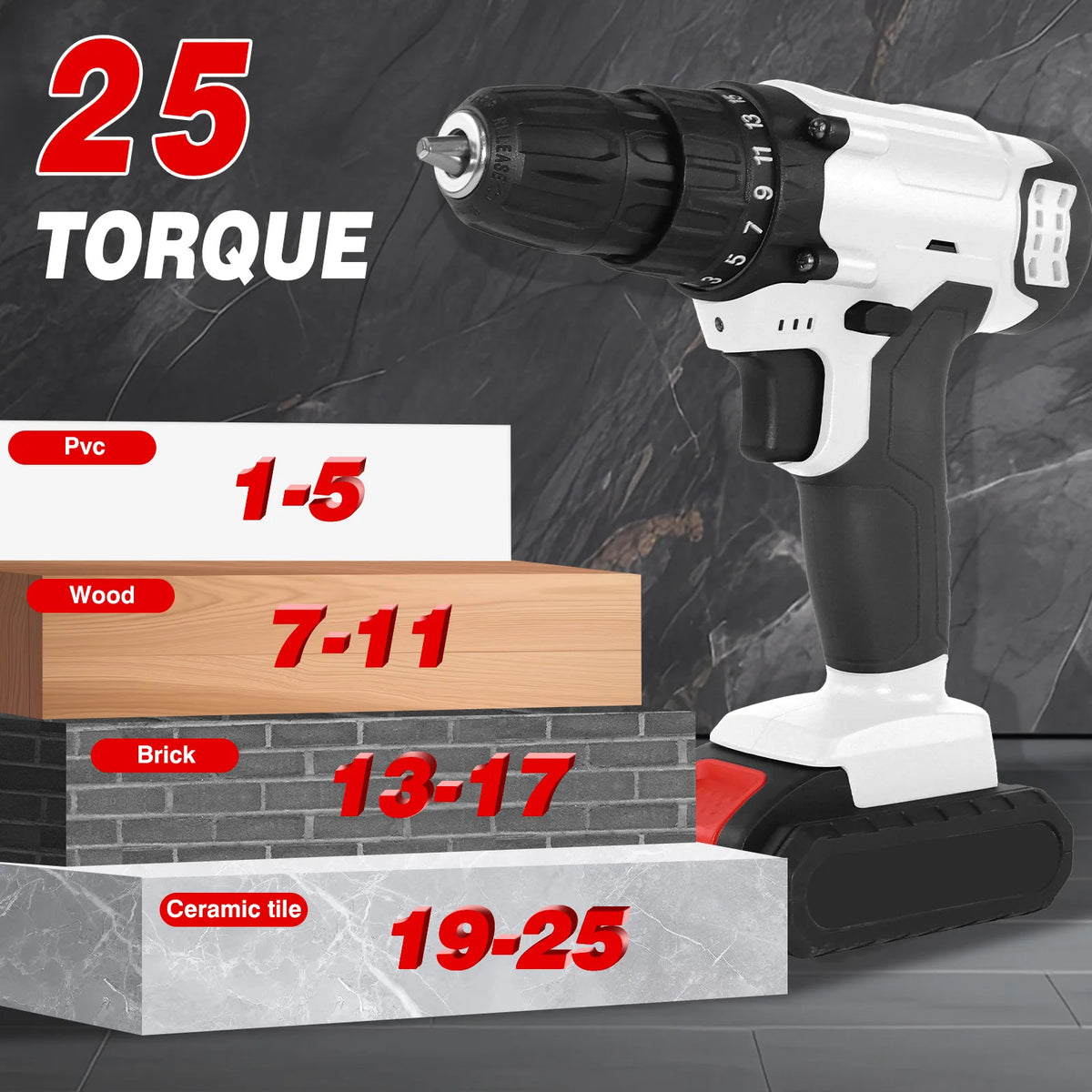 Trapano avvitatore a batteria 21 V con accessori