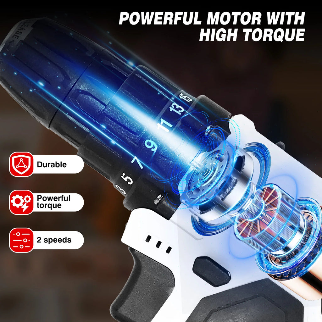 Trapano avvitatore a batteria 21 V con accessori