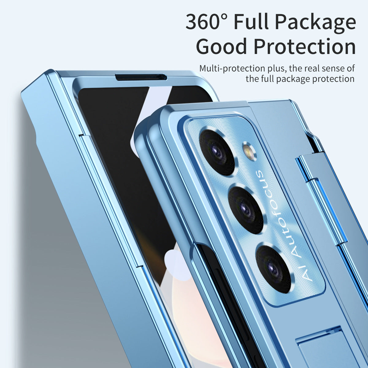 Samsung zfold 5 phone case FOLD4 flat hinge folding protective cover FOLD3 solid color bracket anti drop suitable