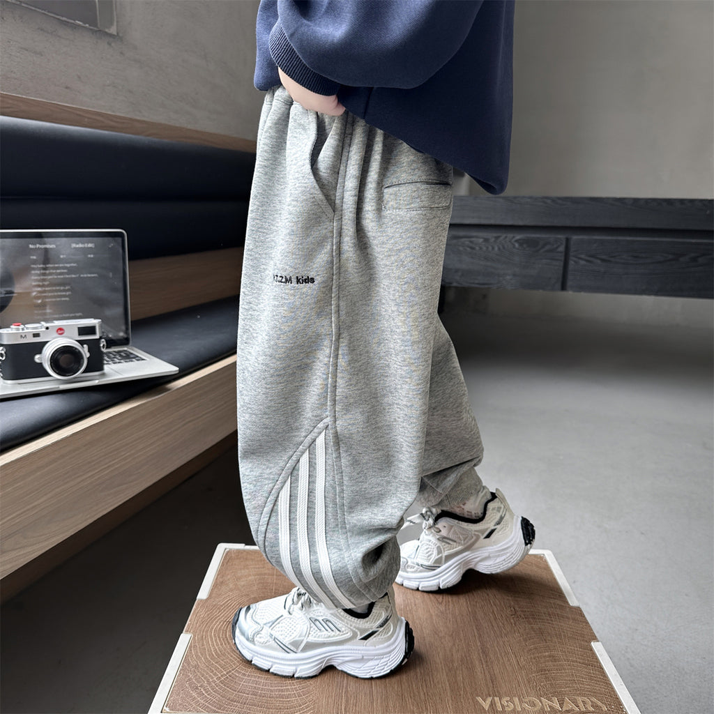 Boys Casual Sport Sweatpants Elastic Waist Drawstring Long Pants