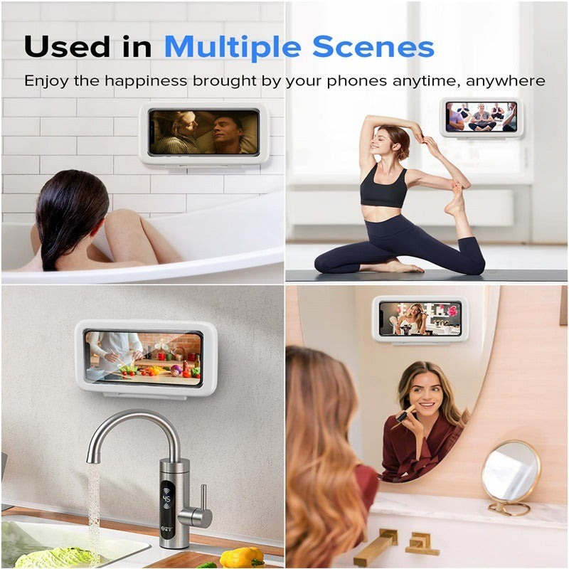 Wall-Mounted Anti-Fog Phone Enclosure with Touchscreen Front