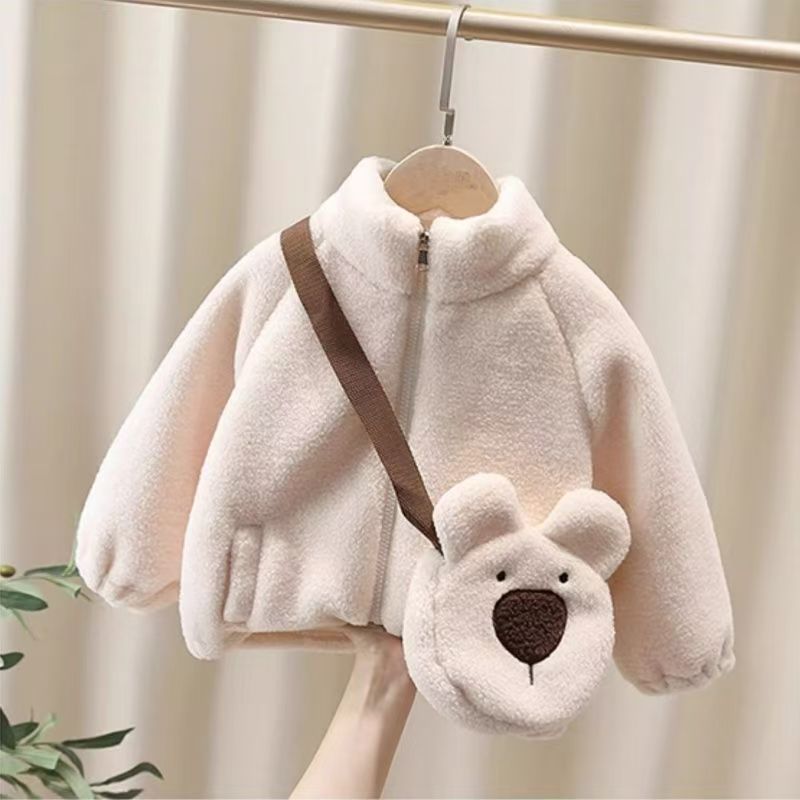 Kids Sherpa Fleece Jacket Thick Warm Outerwear for Boys and Girls