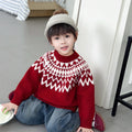 Boys Long Sleeve Knit Sweater Autumn Winter Cool Style Base Layer