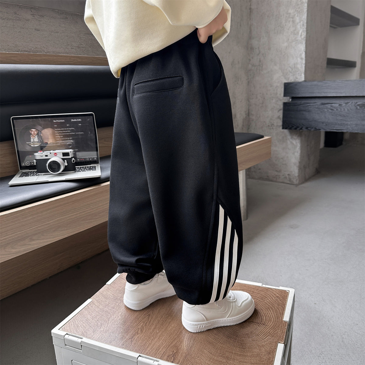 Boys Casual Sport Sweatpants Elastic Waist Drawstring Long Pants