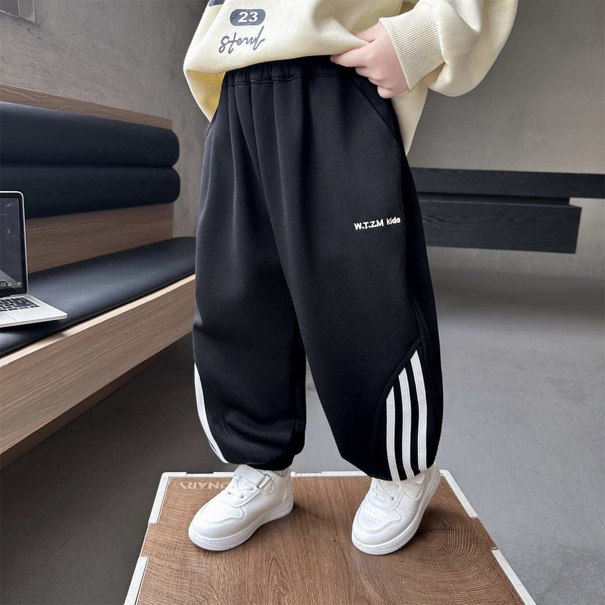 Boys Casual Sport Sweatpants Elastic Waist Drawstring Long Pants