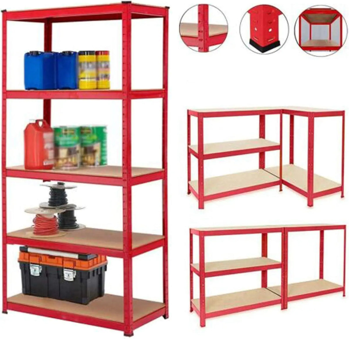 Scaffale metallico a 5 ripiani per garage e laboratorio