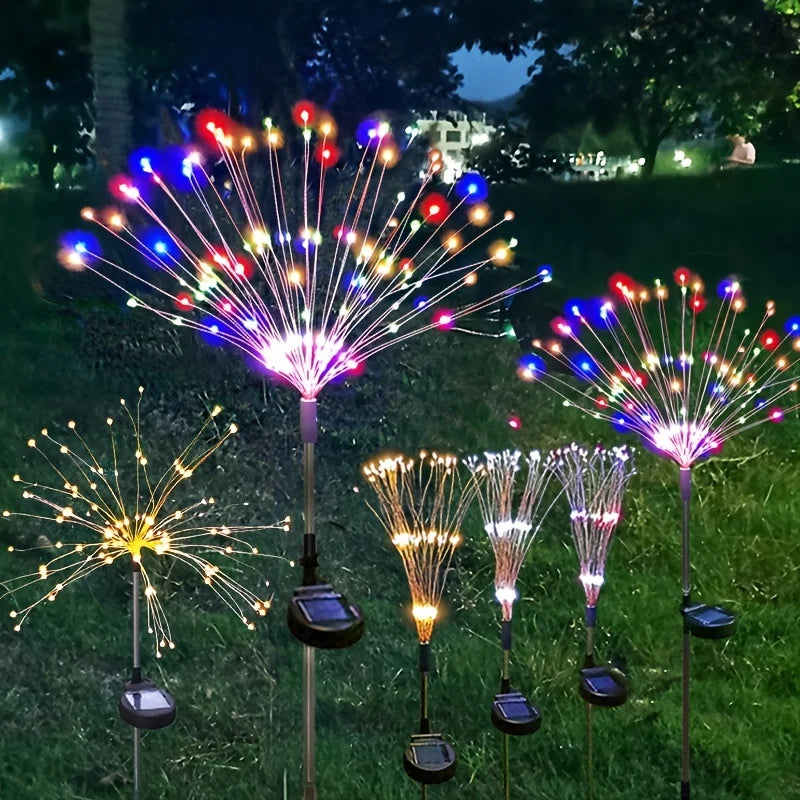 1er-Pack Solar-Feuerwerksleuchten für den Außenbereich, Festbeleuchtung in Form von Feuerwerkslichtern für Garten und Terrasse, Halloween, Weihnachten, Hochzeit, Wanddekoration