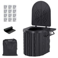 Multifunctional Portable Folding Toilet ABS Lightweight Camping Travel Commode with Lid 400lbs Load for Outdoor Fishing Hiking Road Trip