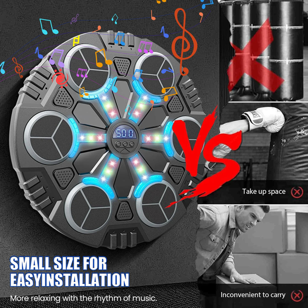Smart Bluetooth Music Boxing Trainer for Kids with Gloves Interactive Rhythm Safe Design Home Fitness Equipment Portable Compact