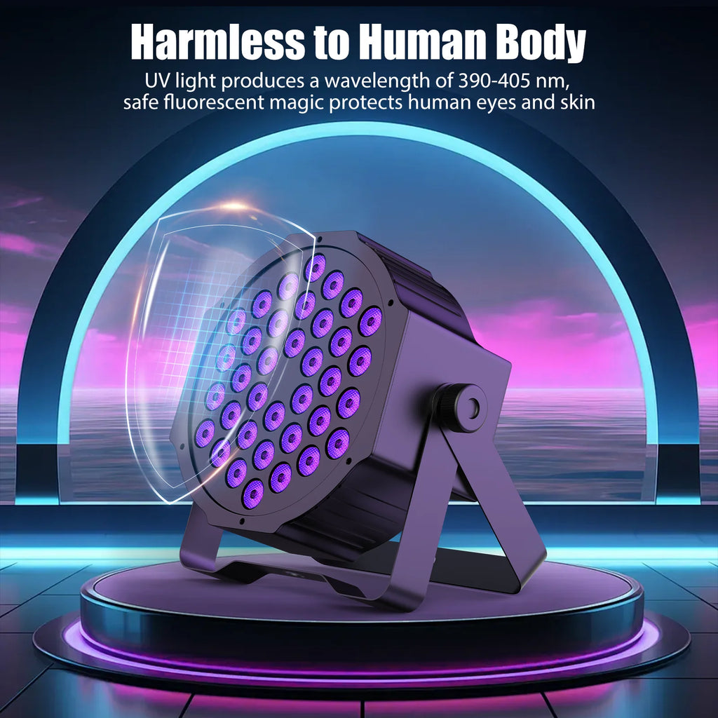 LeLeght 108W Par-Spotlight 36 LED Licht RGB DMX512 mit Fernbedienung für Disco, Bühne, DJ, Party, Show, Bar, Halloween, Weihnachten
