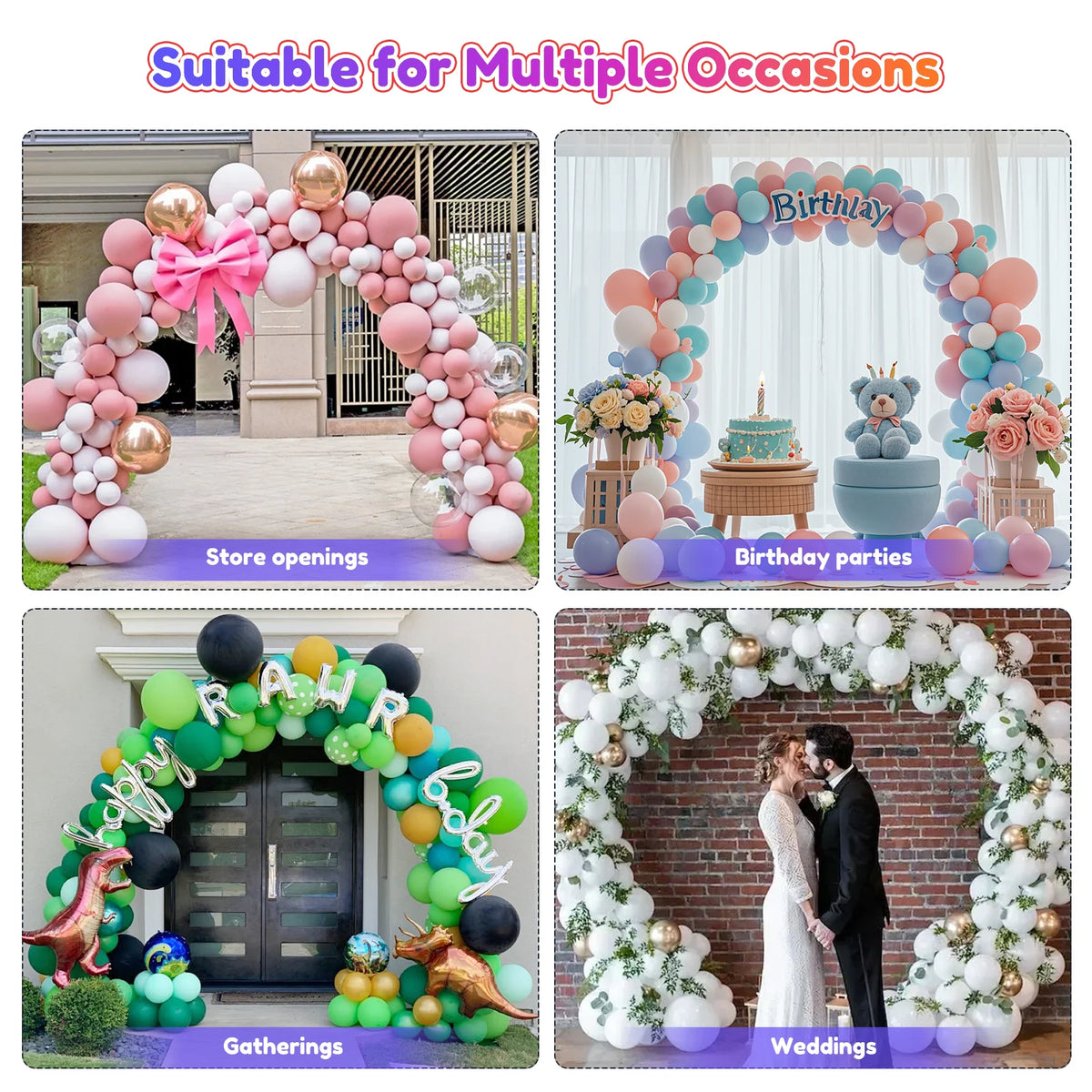 Soporte para globos ajustable con base, kit para arco semicircular de globos, ideal para cumpleaños, bodas y baby showers