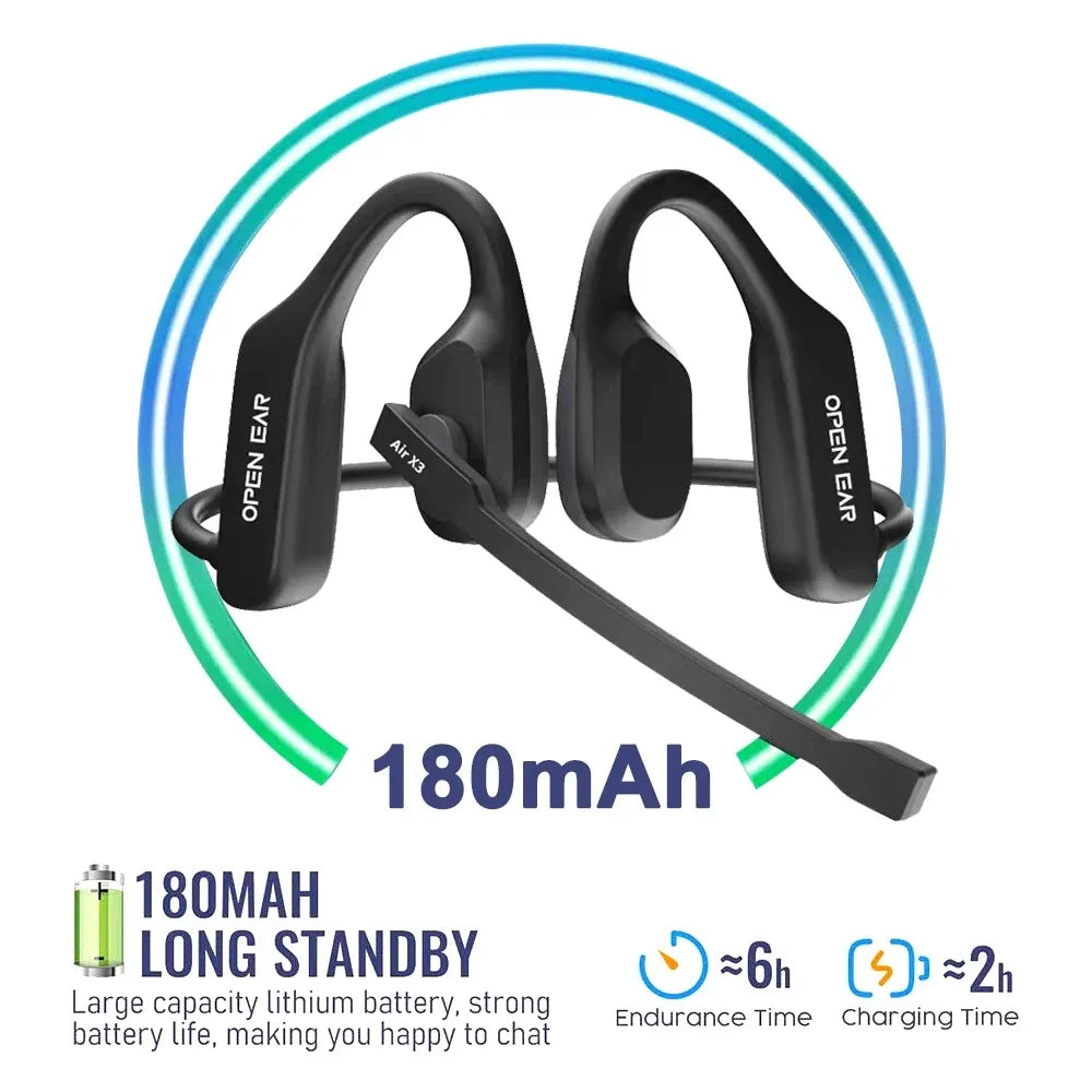 Cuffie wireless open-ear Bluetooth con microfono