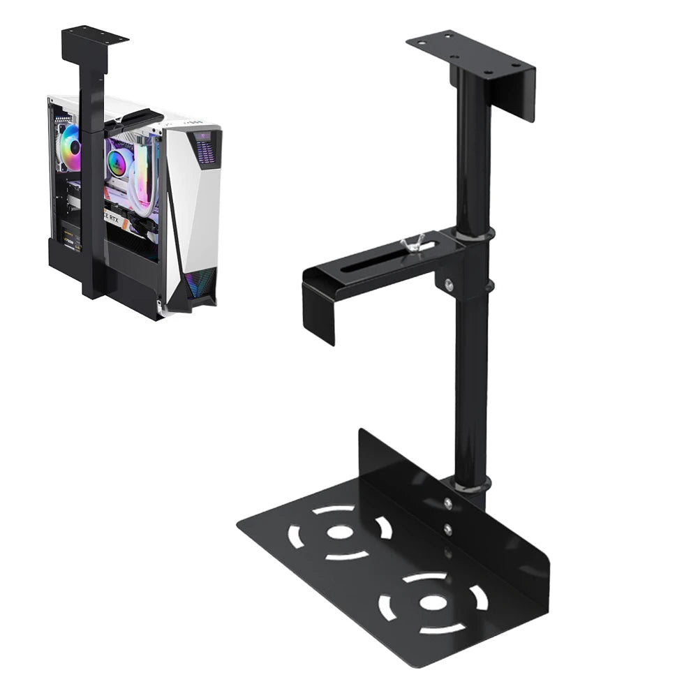 Adjustable Under-Desk Steel Computer Tower Holder