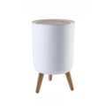 Mülleimer mit modernen Holzfüßen und Druckdeckel für Wohnzimmer, Badezimmer, Küche und Büro, 7 l/10 l