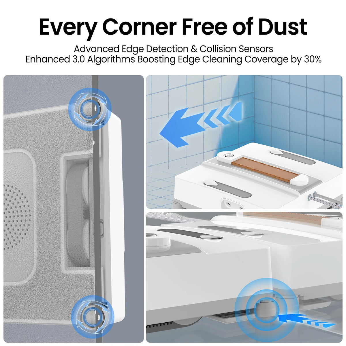 3200Pa Automatic Intelligent Window Vacuum Robot Cleaner, Four-Hole Water Spray Smart Home Glass and Wall Washer, Remote Control