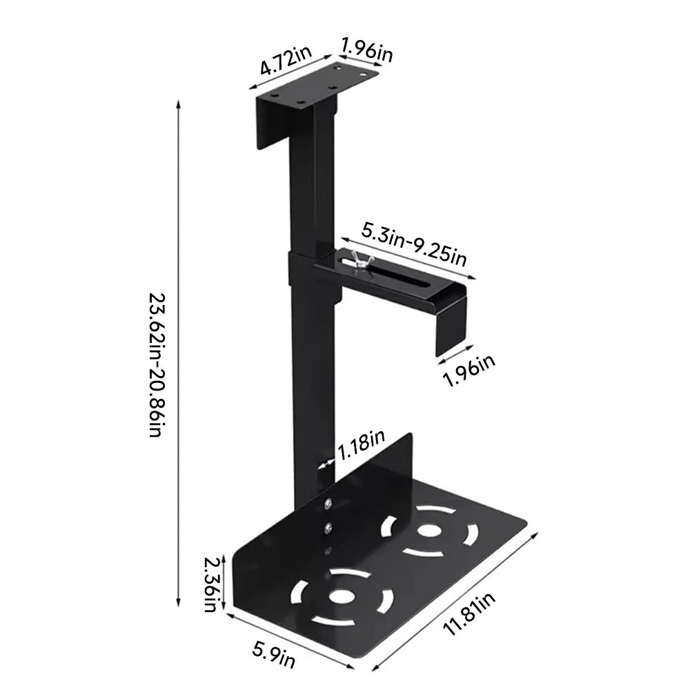 Adjustable Under-Desk Steel Computer Tower Holder
