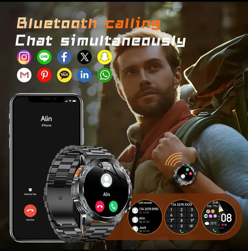 GUHUAVMI AK87 1.7″ AMOLED smartwatch with Bluetooth calls