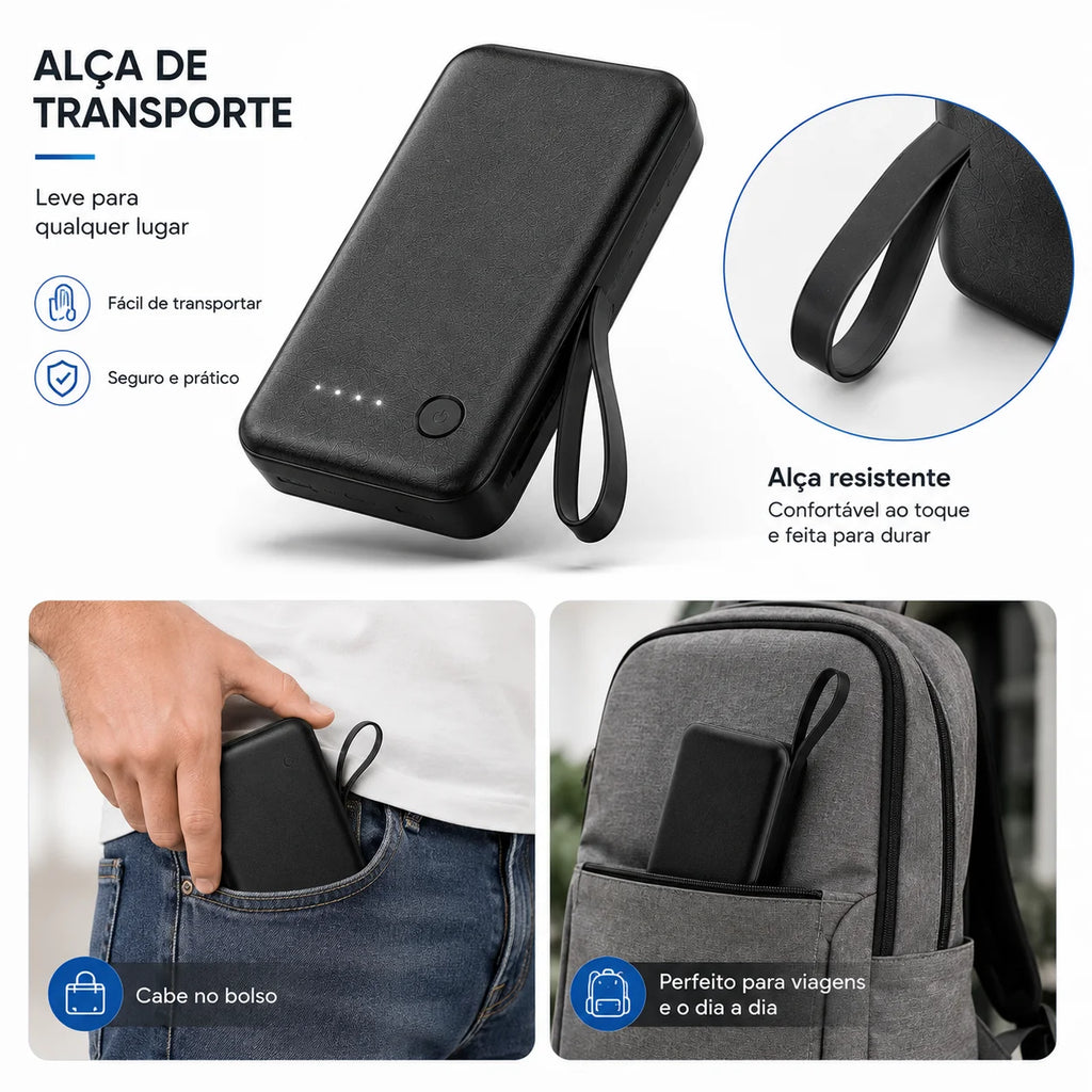 Power Bank 12000mAh And 26000mAh Portable Fast Charger With 4 USB Cables For Smartphones And Travel