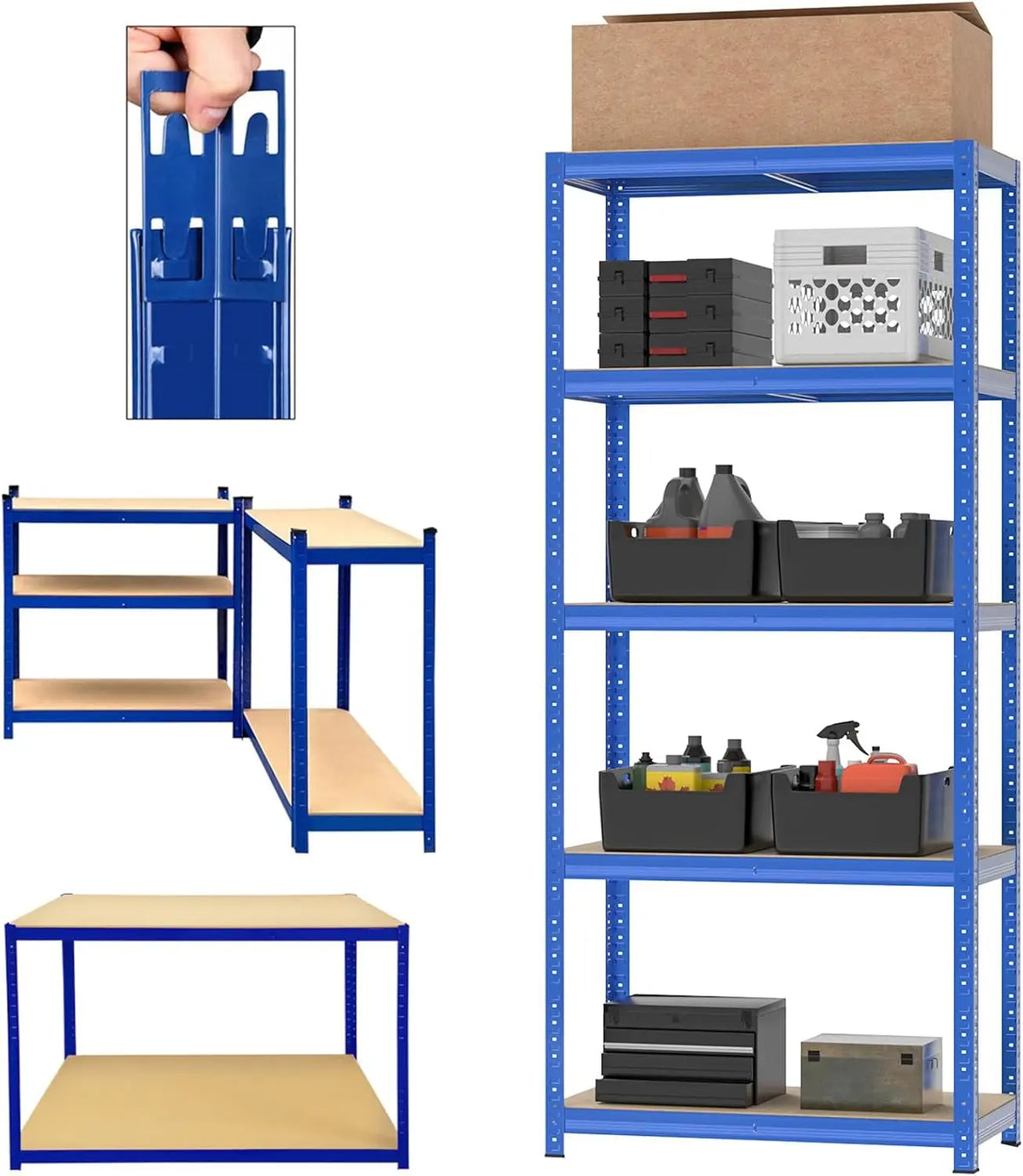 Scaffale metallico a 5 ripiani per garage e laboratorio