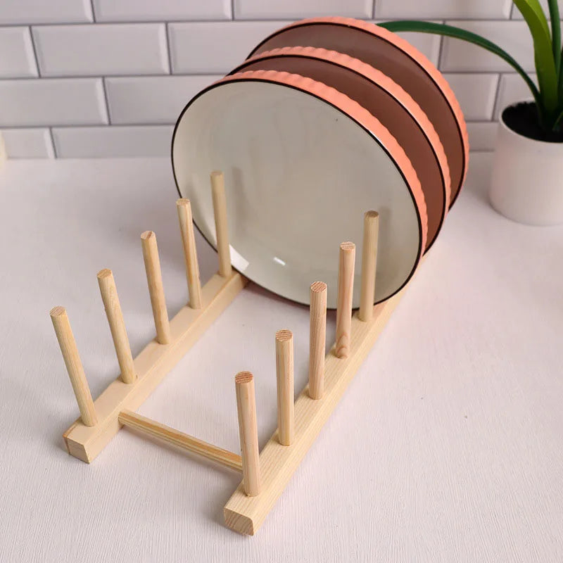 Organisateur de rangement de cuisine, égouttoir à vaisselle multifonctionnel en bois, accessoires de cuisine