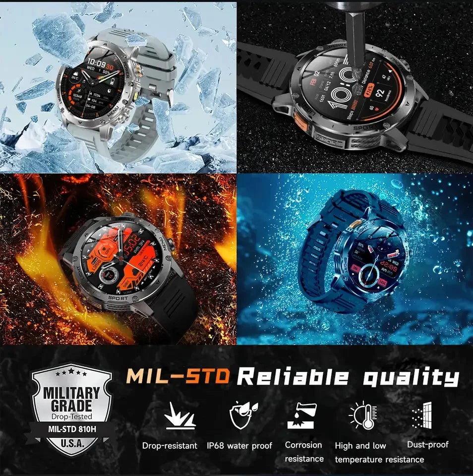 GUHUAVMI AK87 1.7″ AMOLED smartwatch with Bluetooth calls