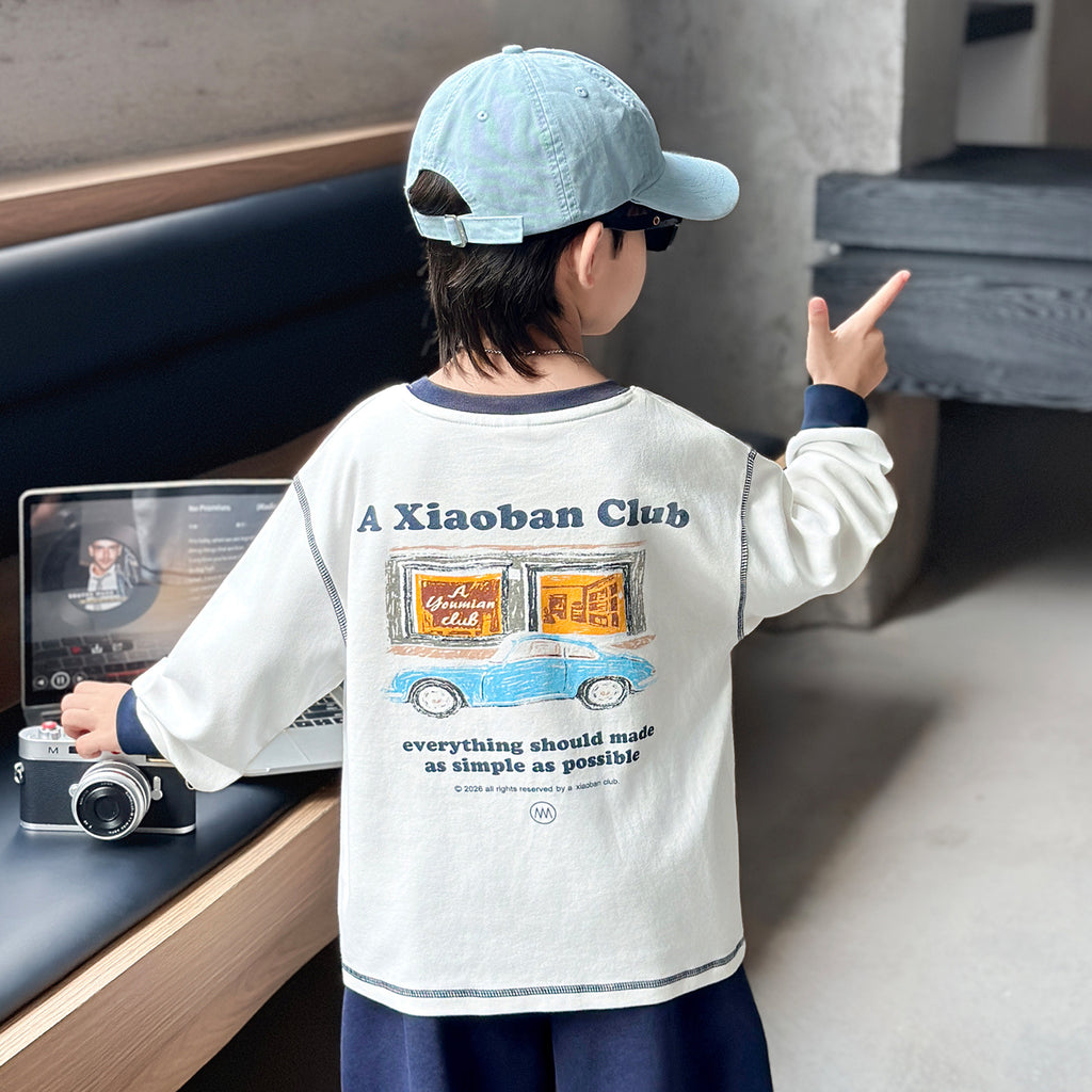 Boys'  Casual Long Sleeve Crew Neck Sweatshirt