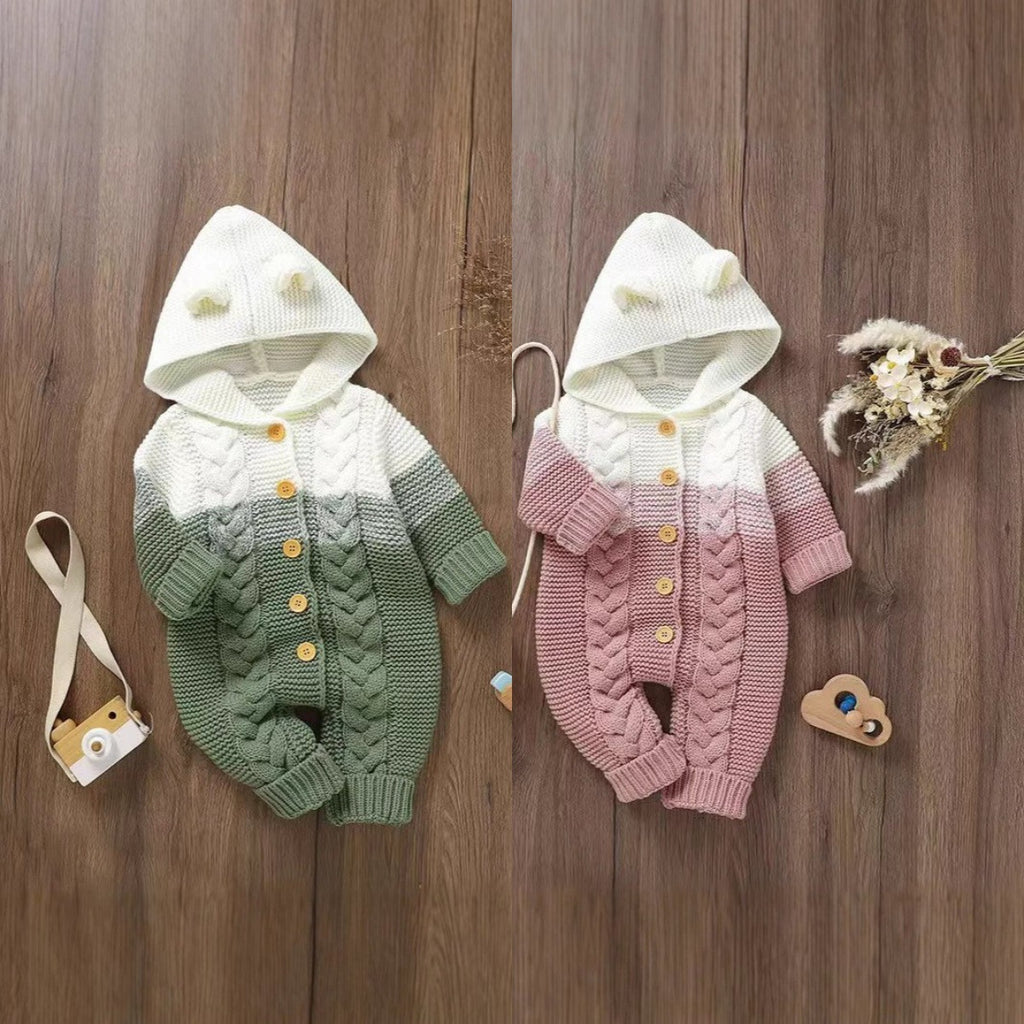 Baby Knitted Onesie Thick Warm Romper Unisex Newborn Clothes Spring Autumn