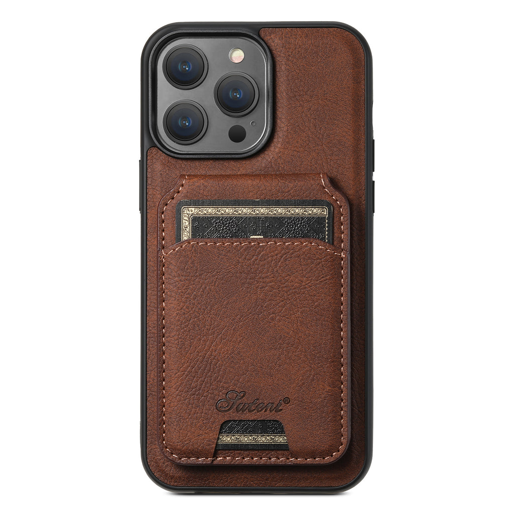 Suitable for Apple 15 phone case car magnetic suction iPhone 14 ProMax anti drop 2-in-1 card insertion case protective cover