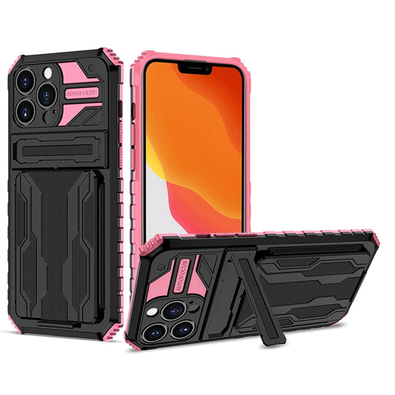 Suitable for iPhone13ProMax King Kong card bag mobile phone shell Apple 13Pro anti-fall bracket 13 protective cover