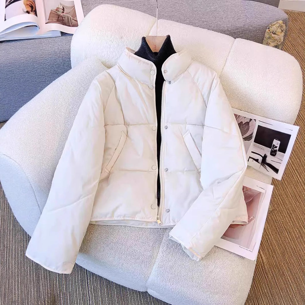 Women's Loose Fit Short Puffer Jacket for Petite