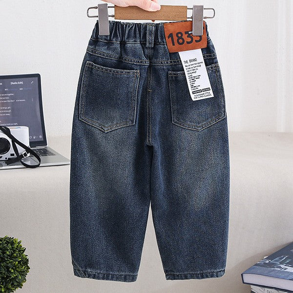 Boys' Straight Leg Denim Pants Spring Autumn Long Jeans for Medium  Large Kids
