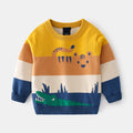 Boys Abstract Cartoon Jacquard Double Layer Sweater