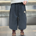 Boys’ Plaid Trousers with Elastic Waist