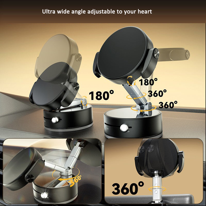 Suction cup type vacuum phone holder with magnetic suction chuck