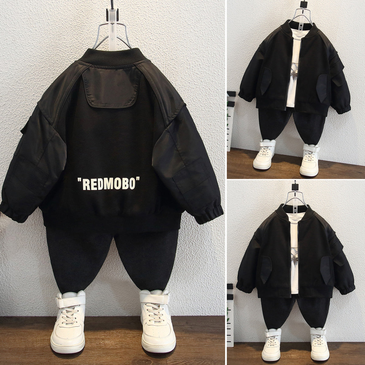 Boys Fall Baseball Jacket Loose Fit Outerwear