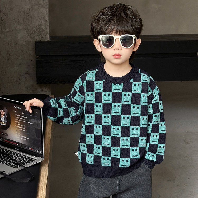 Boys' Fashionable Pullover Sweater Spring Autumn Knit Top