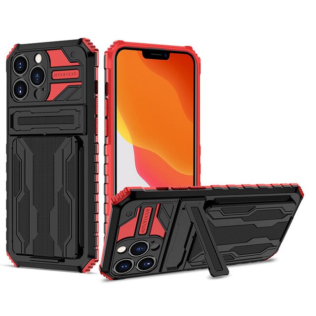 Suitable for iPhone13ProMax King Kong card bag mobile phone shell Apple 13Pro anti-fall bracket 13 protective cover