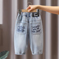 Boys’ Light-Wash Denim Trousers with Elastic Waist