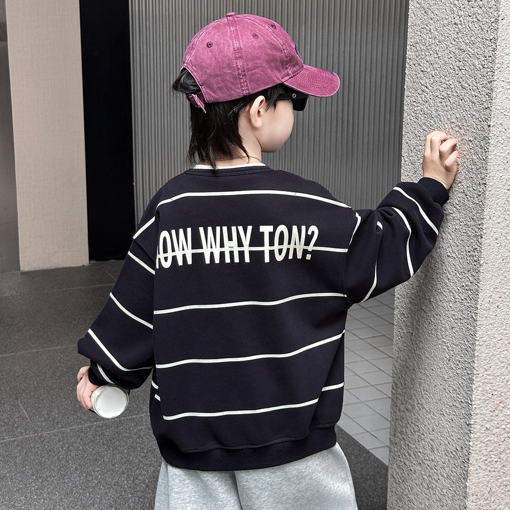 Boys Long Sleeve Layered Pullover Sweatshirt