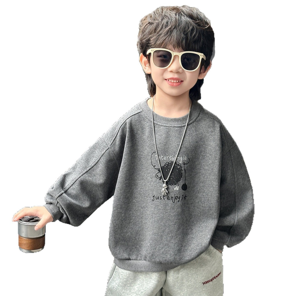 Casual Long Sleeve Hooded Boys Sweatshirt