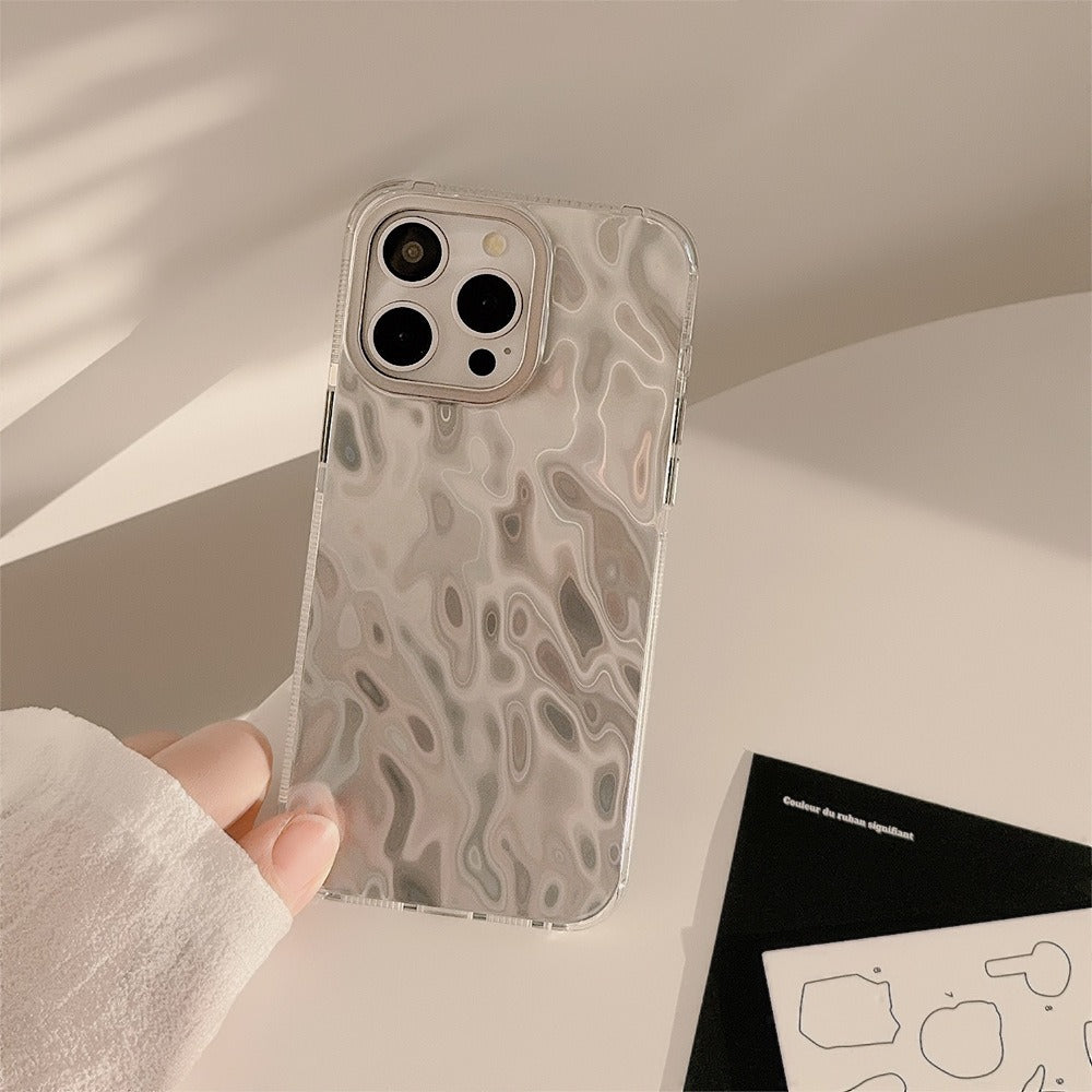 Advanced silver foil pattern suitable for iPhone 15 Pro minimalist Max Apple phone case 14 cool style 12