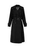 Double-Breasted Belted Mid-Length Petite Women's Trench Coat