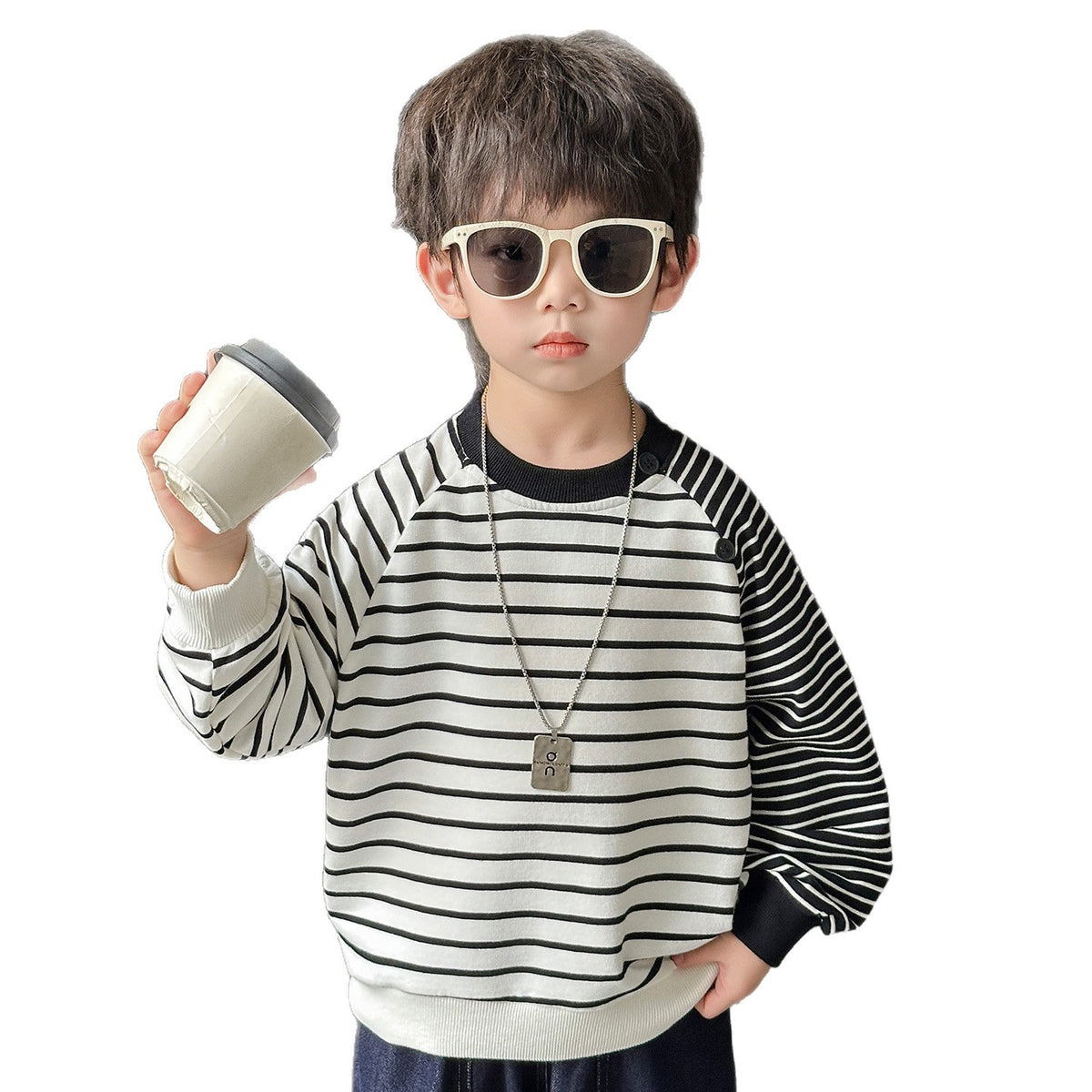 Boys  Spliced Long Sleeve Sweatshirt Top