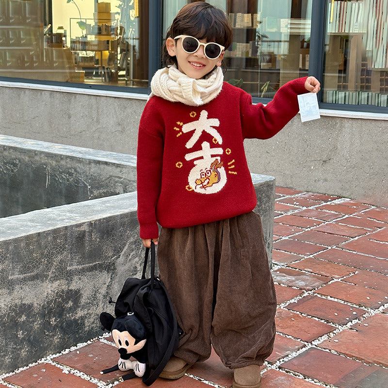 Boys' Red Winter Sweater