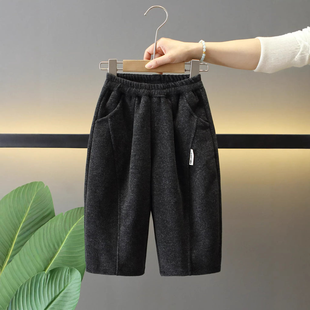 Boys Kids Casual Sport Pants Spring Autumn Long Black Trousers