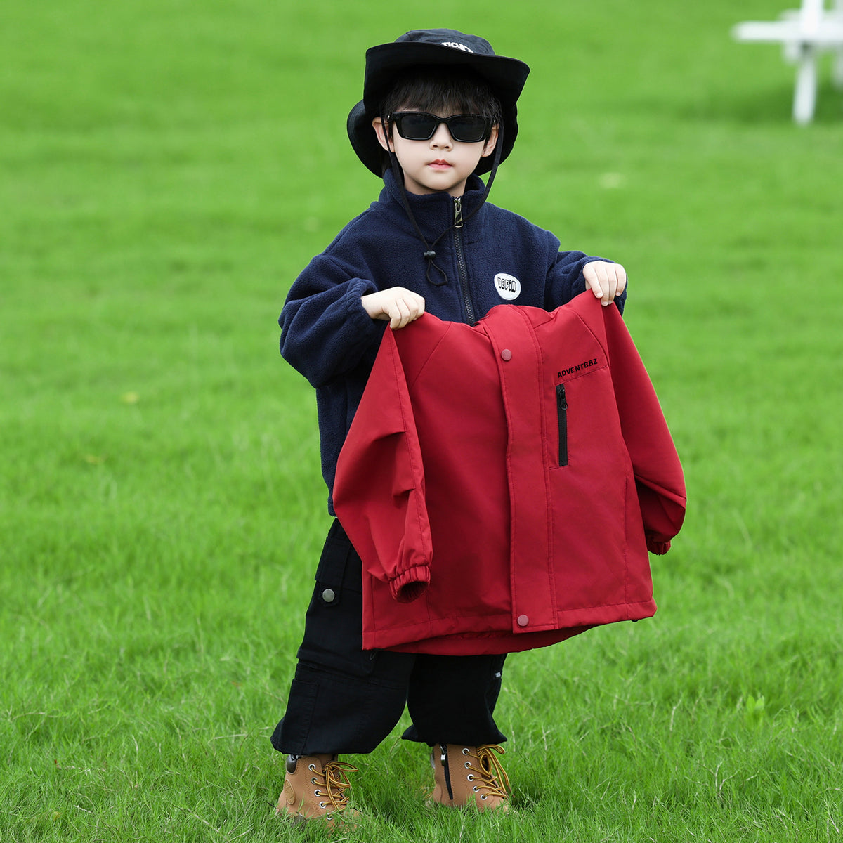 Boys 3-in-1 Outdoor Windbreaker Jacket Spring Autumn Casual