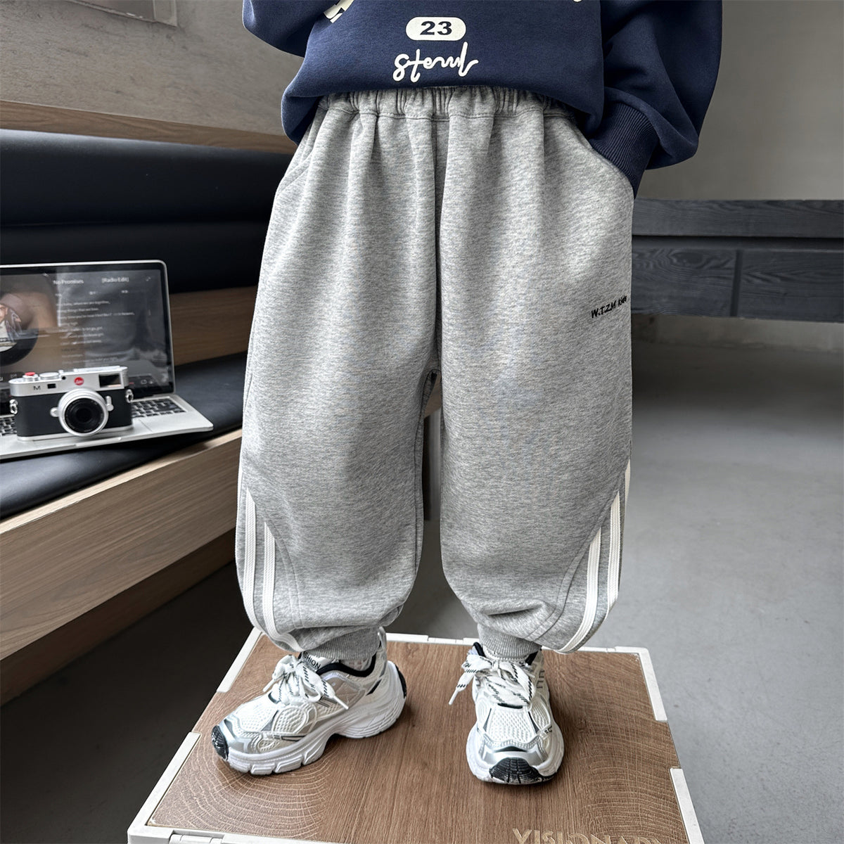 Boys Casual Sport Sweatpants Elastic Waist Drawstring Long Pants