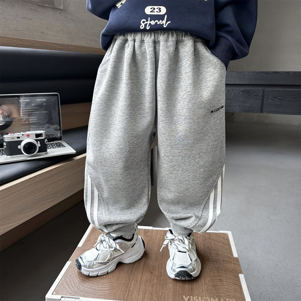 Boys Casual Sport Sweatpants Elastic Waist Drawstring Long Pants