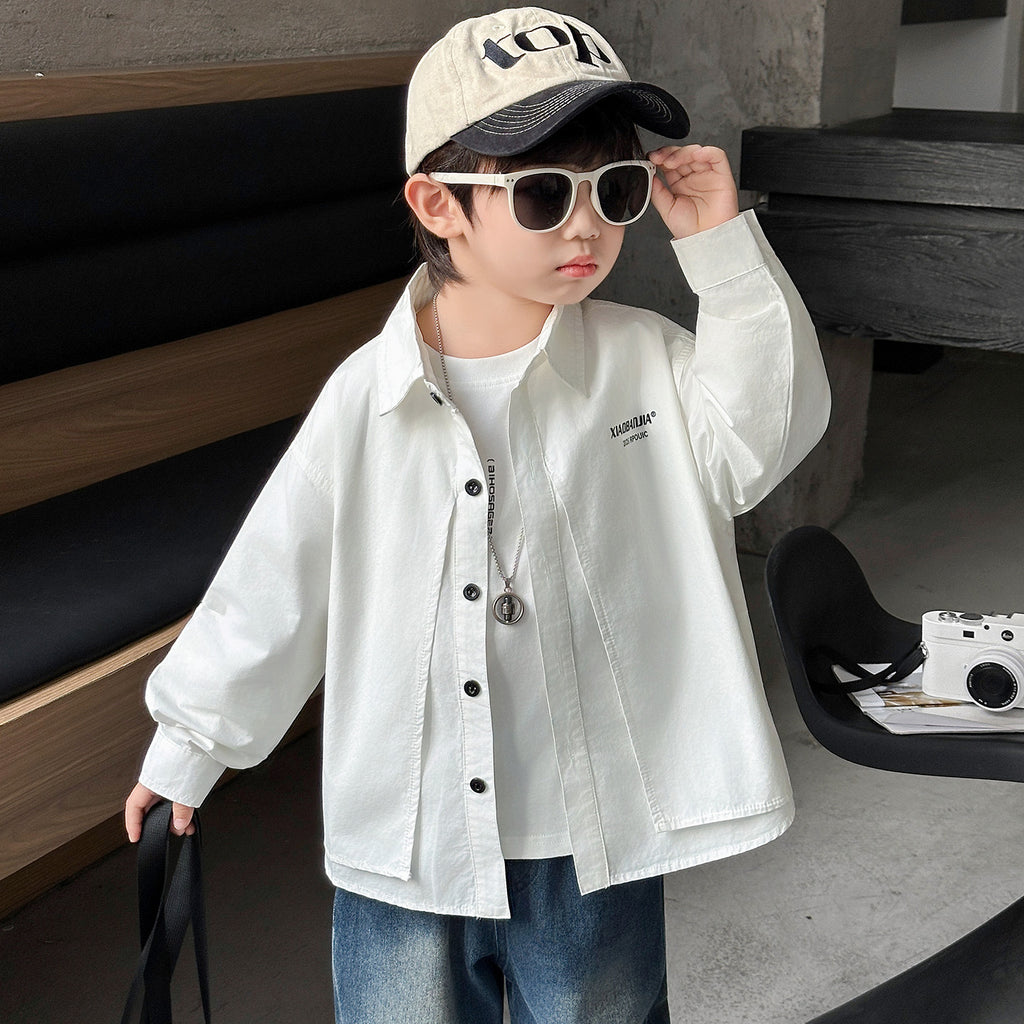 Boys Long Sleeve Shirt Stylish Casual Spring Autumn Top